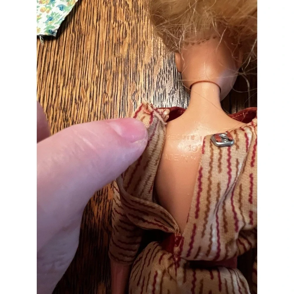 Vintage Barbie Dress 1978 Best Buy 1907 Mattel Superstar Era Tan Red Midi